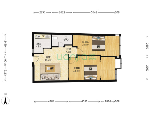 小西湖东街 2室1厅1卫 75平方