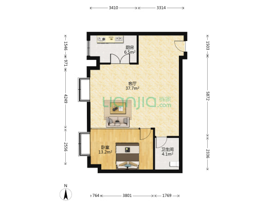 合力紫郡 1室1厅1卫 85平方