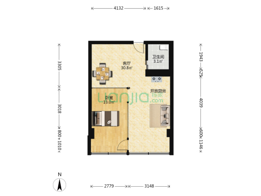 惠安轩 1室1厅1卫 66平方