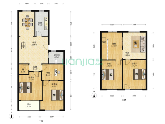 建工综合楼南 5室2厅1卫 175平方