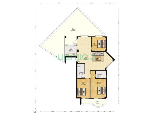东亭花园 3室1厅2卫 128平方