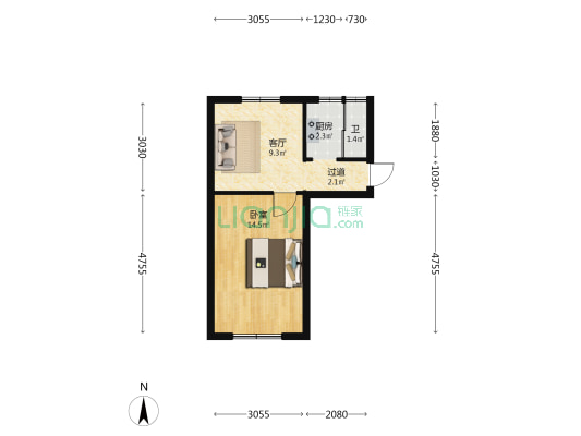 滏西胡同 1室1厅1卫 40平方