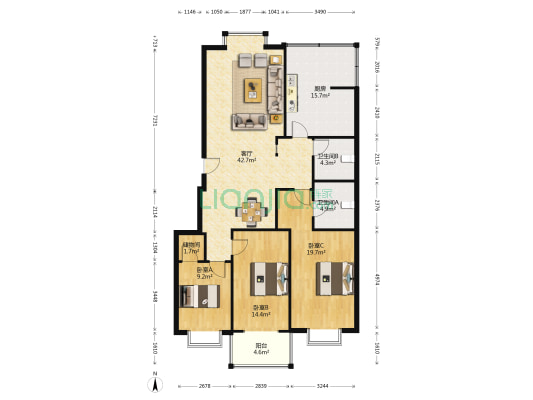翠薇园（曲江） 3室1厅2卫 138平方