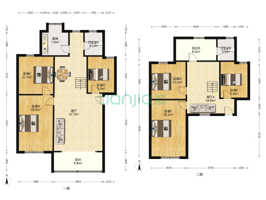 金湖小区 6室2厅2卫 187平方