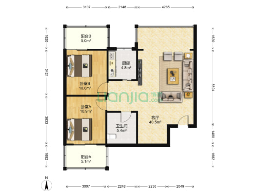 桃园小区(西固区) 2室1厅1卫 110平方