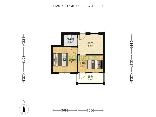 孝肃路186号 2室1厅1卫 40平方