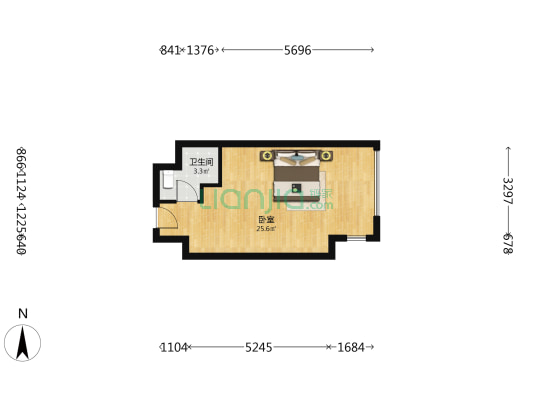 万科城际之光酒店式，精装修交房，业主诚意出售-户型图