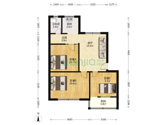 龙船坪路 3室1厅1卫 80平方