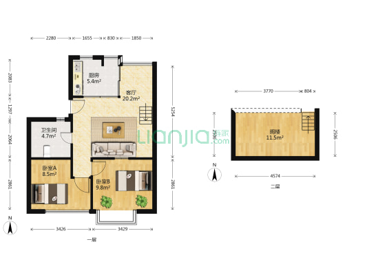 傅厚岗(玄武) 2室1厅1卫 47平方