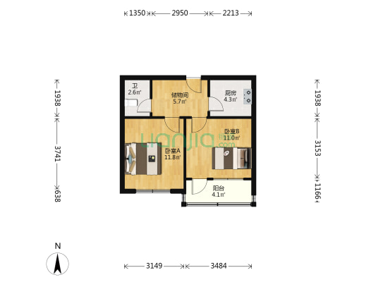 中意小区 2室0厅1卫 48平方
