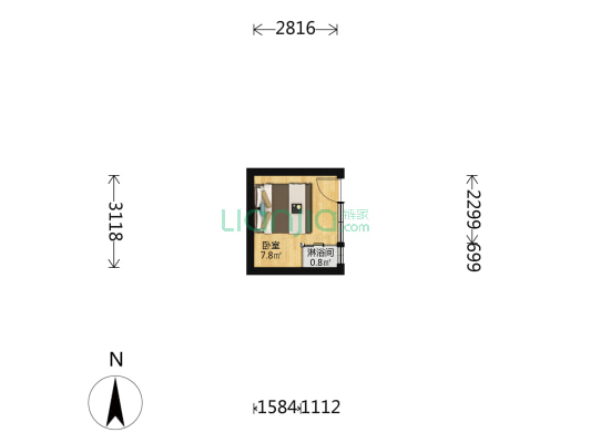 刘海胡同 1室0厅1卫 11平方