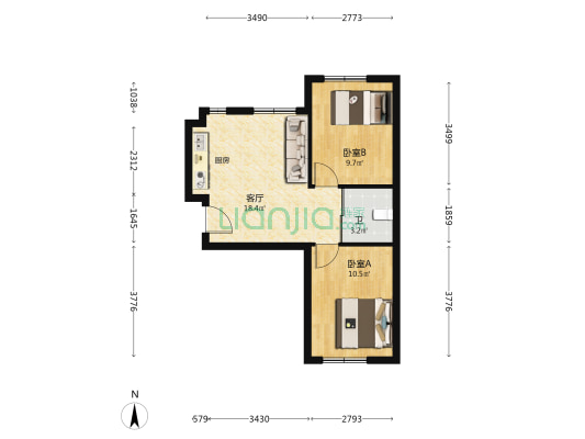 智祥明珠苑 2室1厅1卫 65平方