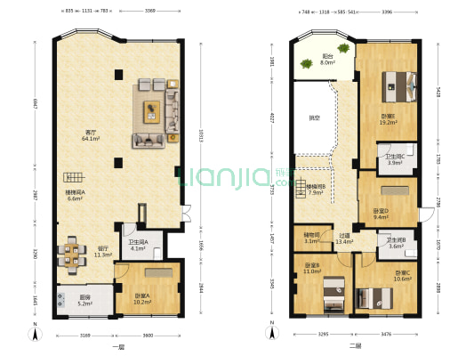 汇兴大厦 5室2厅3卫 271平方