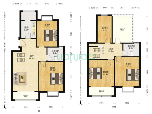 锦博佳园 5室1厅2卫 146平方