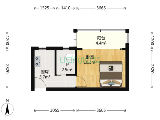同心路125弄 1室0厅1卫 28平方