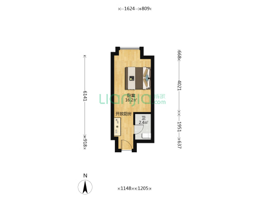 大运河孔雀城钻石湾 1室0厅1卫 32平方