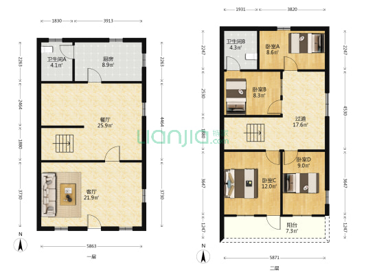 西区富荣巷 4室2厅2卫 131平方