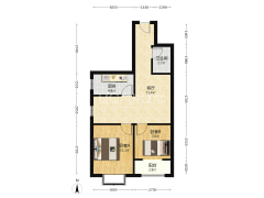 涿州东站天保绿城，简装小两居，南侧是小区大花园-涿州天保绿城户型图