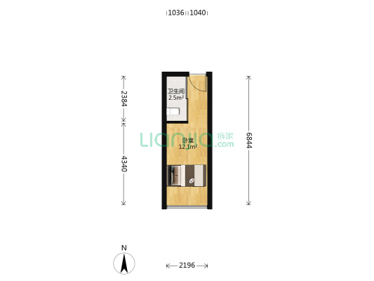 叠彩兰亭 1室0厅1卫 24平方