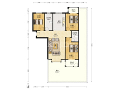 开发区 万悦城 大3居 带170平米 露台 带2个车位-涿州惠友万悦城(涿州)户型图