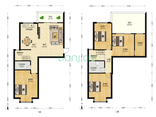 宏泰苑 4室2厅2卫 156平方