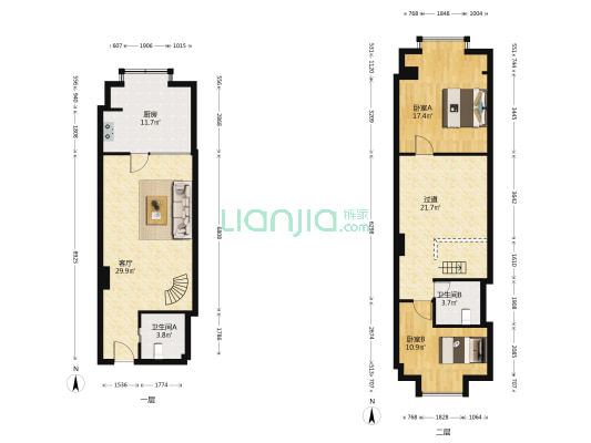 大时代 2室1厅2卫 69平方