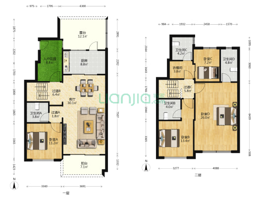 藏珑府 4室1厅4卫 161平方
