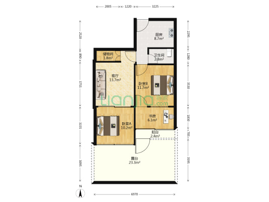 民航路132弄26号 3室1厅1卫 61平方