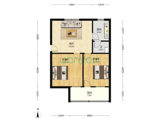 复兴街79号 2室1厅1卫 71平方