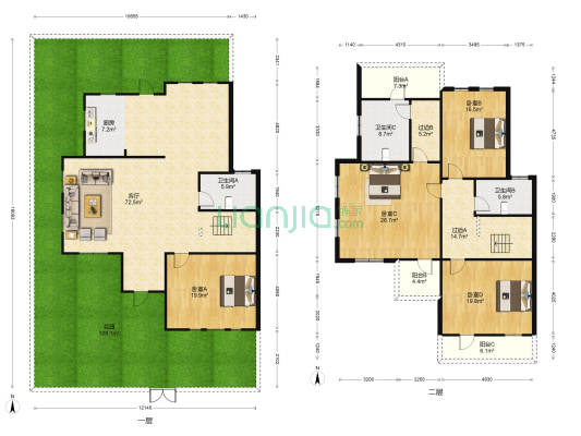 金沙花苑 4室1厅3卫 378平方
