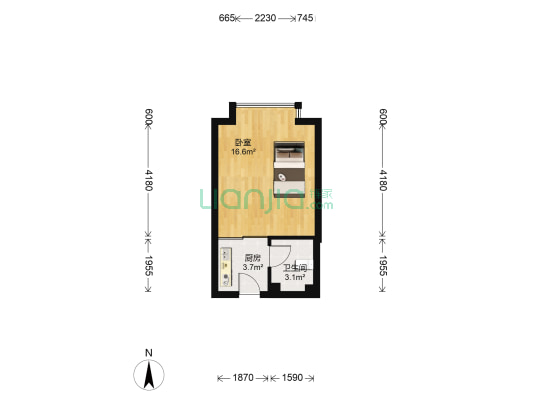 十里彩云间 1室0厅1卫 31平方