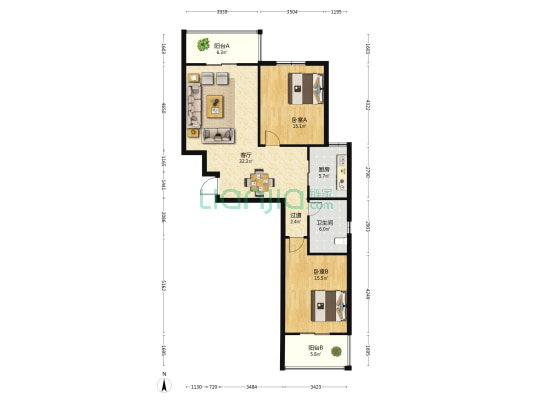 阳春小区 2室1厅1卫 119平方