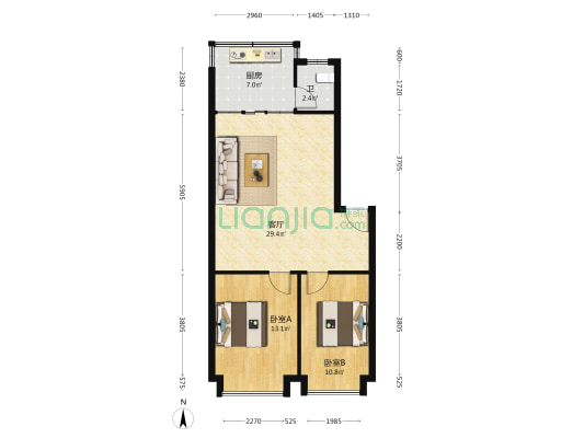 华湘安置区 2室1厅1卫 402平方