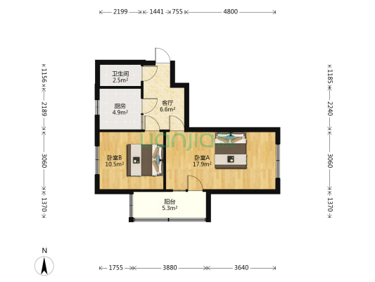 长虹楼 2室1厅1卫 40平方