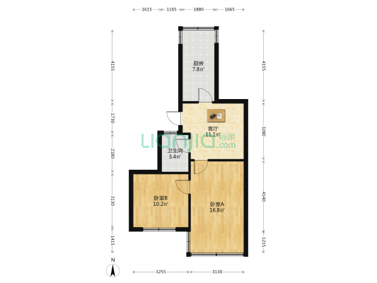 龙狮桥商贸城 2室1厅1卫 60平方