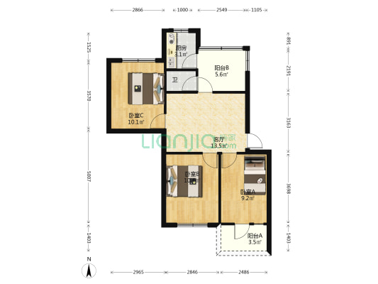 地勘物探七〇二院 3室1厅1卫 66平方