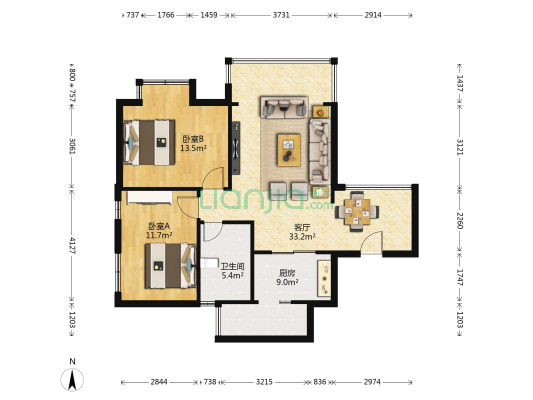 草市巷12号 2室1厅1卫 80平方