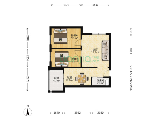 城建小区 2室1厅1卫 59平方
