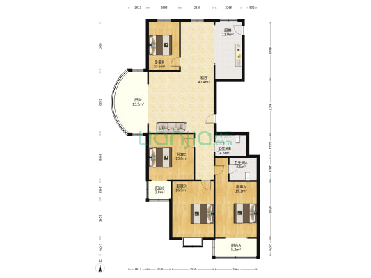 西部丽景 4室1厅2卫 199平方