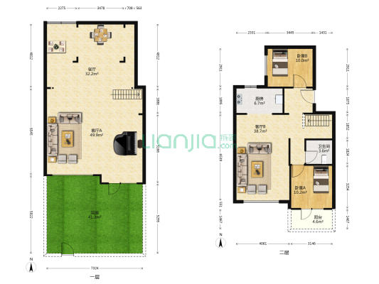 龙湖阳光城云峰原著C区 2室3厅1卫 81平方