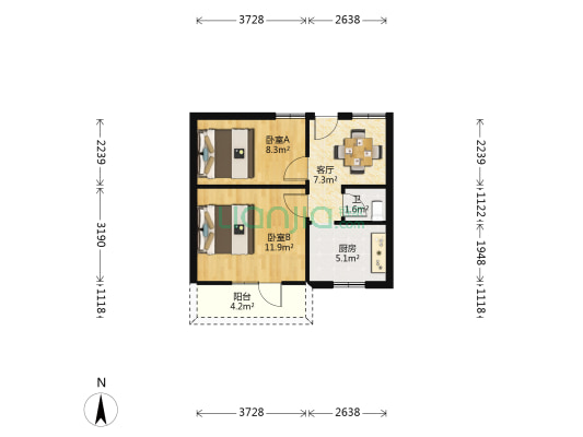 武珞村 2室1厅1卫 48平方