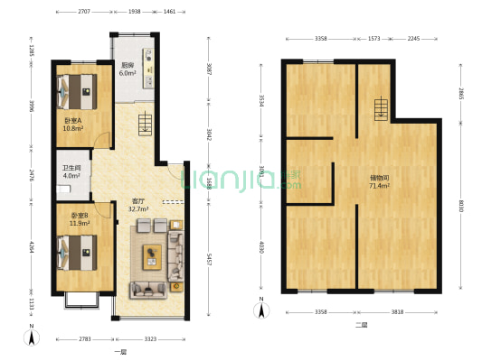 熙城翠源 2室1厅1卫 89平方