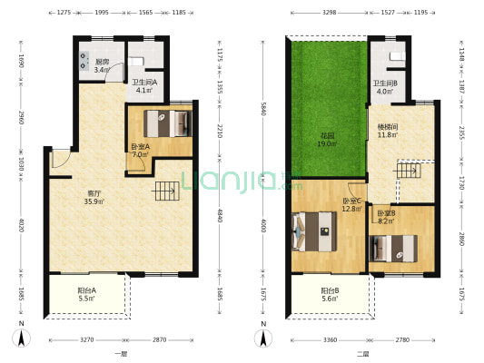 银沙正街33号 3室1厅2卫 117平方