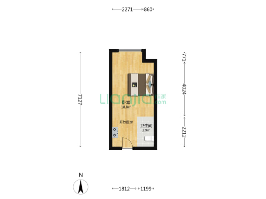 金地峯尚 1室0厅1卫 31平方