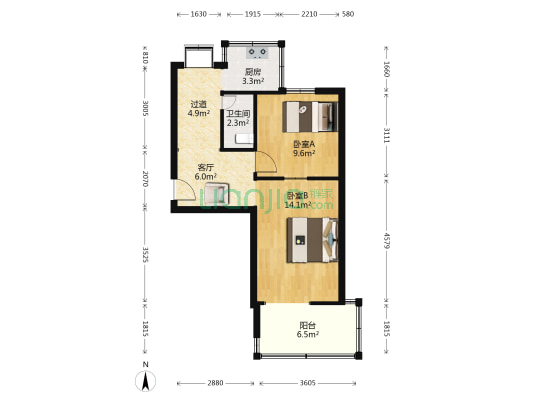 利民里 2室1厅1卫 51平方