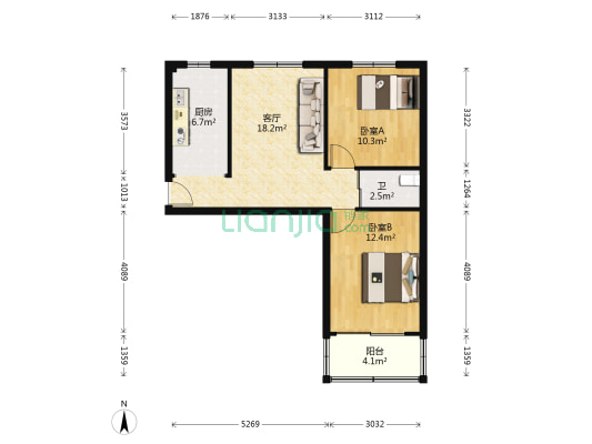 段塘牡丹新村 2室1厅1卫 65平方