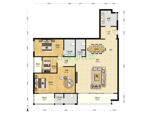 赛格中京坊 4室1厅3卫 200平方