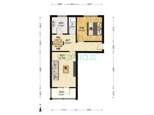 安康小区 1室2厅1卫 47平方