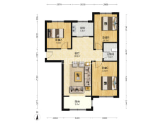 鹏渤印象城牛津花园 3室1厅 南 北-涿州鹏渤印象城牛津花园户型图