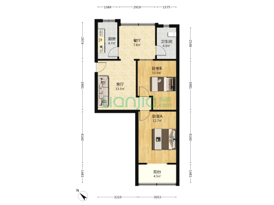 康庄街28号 2室2厅1卫 63平方